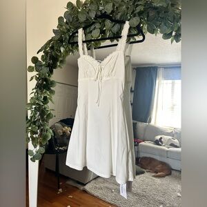 White Lace-Trim mini dress